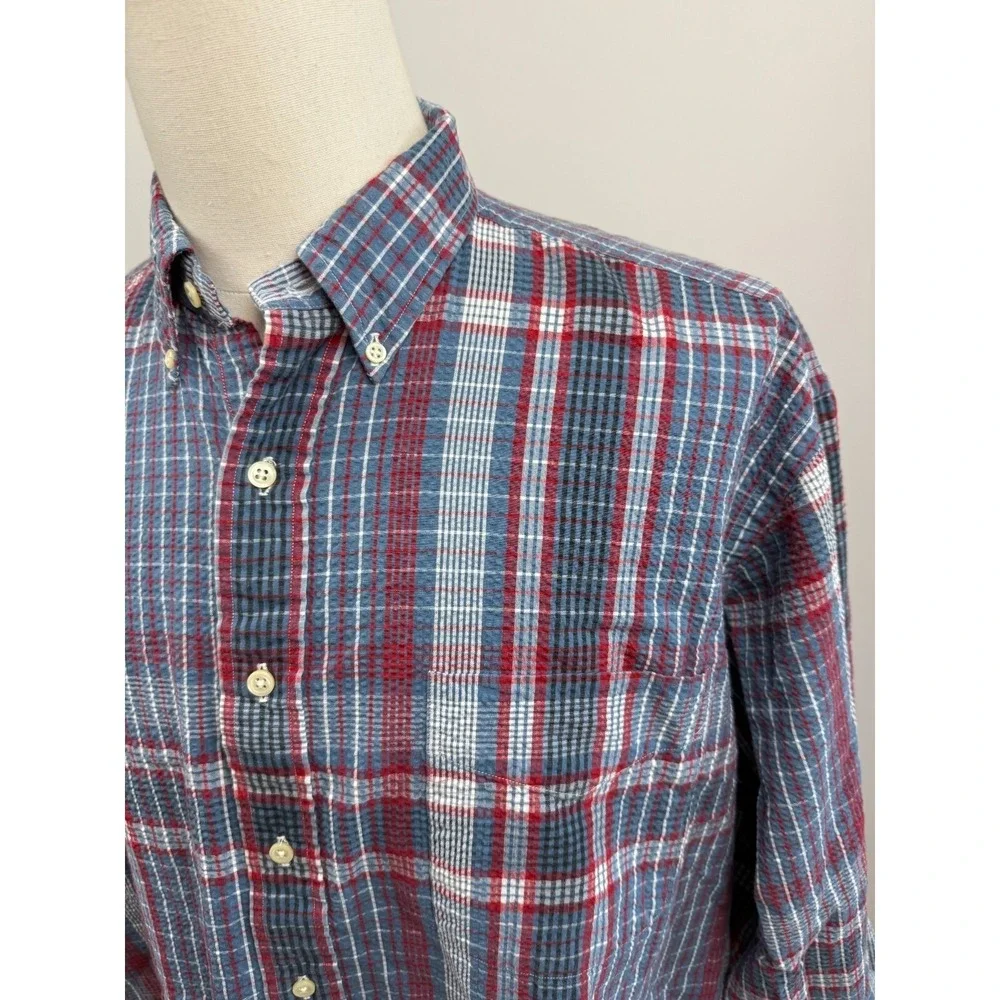 Ralph Lauren The Big Shirt Mens Large Blue Red Plaid Mens Large - Picture 3 of 5